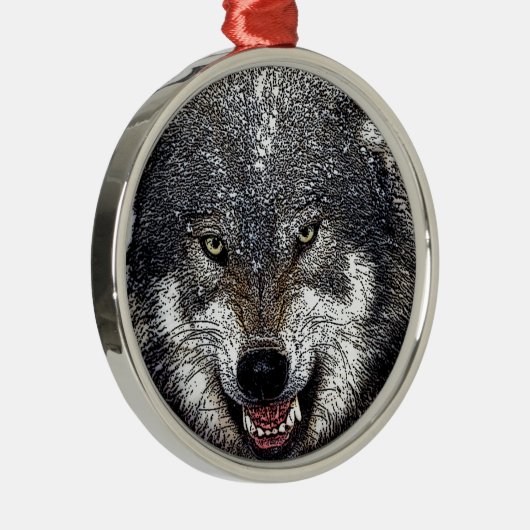 Wild Wolf Ornament Aus Metall (Rechts)