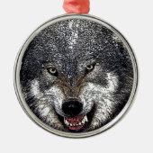 Wild Wolf Ornament Aus Metall (Vorne)