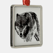 Wild Wolf Ornament Aus Metall (Rechts)