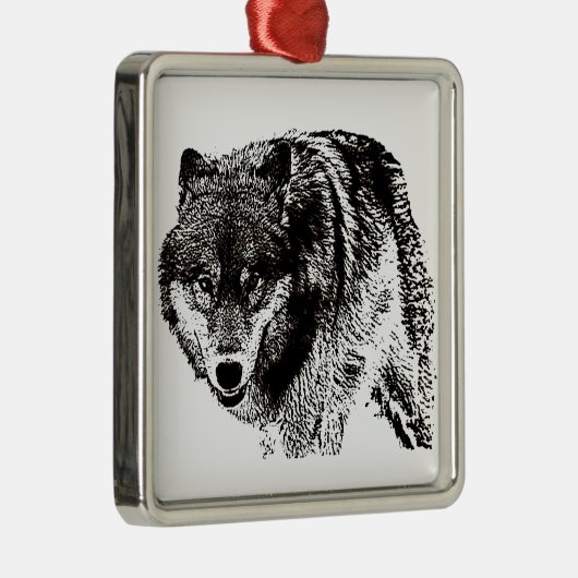 Wild Wolf Ornament Aus Metall (Rechts)