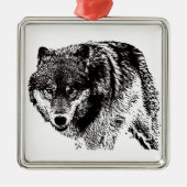 Wild Wolf Ornament Aus Metall (Vorne)