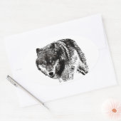 Wild Wolf Ovaler Aufkleber (Umschlag)