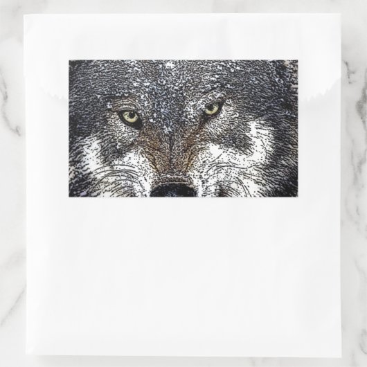 Wild Wolf Rechteckiger Aufkleber (Tasche)