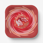 Wild Wolf Teller mit rotem Vierkantpapier (Vorderseite)