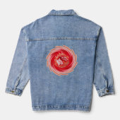 Wild Wolf Whirling Damen Denim Jacke (Rückseite)