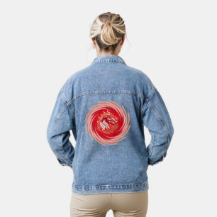 Wild Wolf Whirling Damen-Denimjacke Jeansjacke