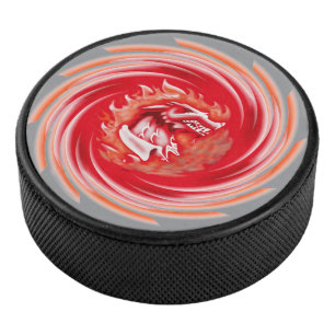 Wild Wolf Whirling Grauhockeypuck Eishockey Puck