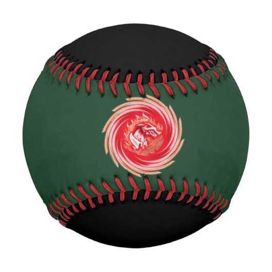 Wild Wolf Whirling, grün und schwarz Baseball (Vorderseite)
