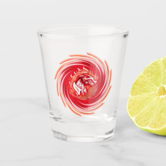 Wild Wolf Whirling Klarscherglas Schnapsglas (Vorderseite)