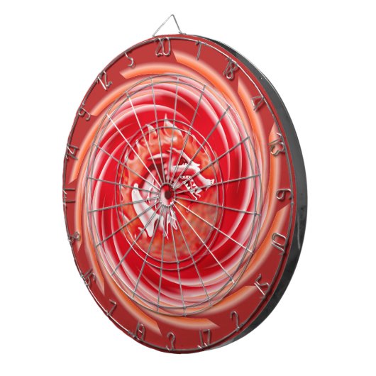 Wild Wolf Whirling Red Dartboard Dartscheibe (Vorderseite rechts)