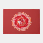 Wild Wolf Whirling Red Doormat Fußmatte (Vorderseite)