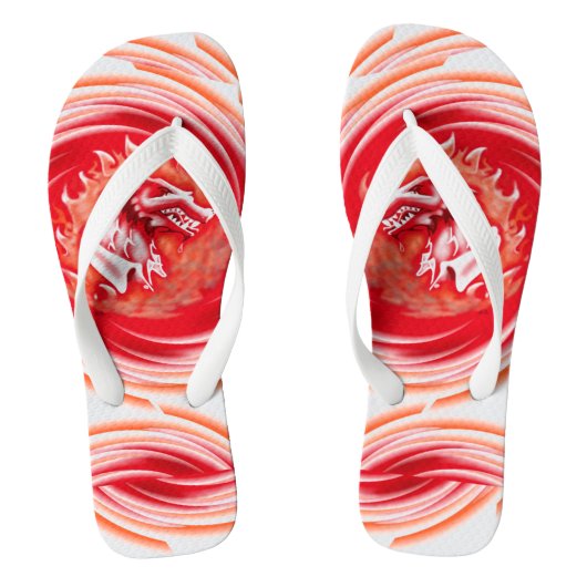Wild Wolf Whirling weiße Flip Flops Badesandalen (Fußbett)