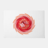 Wild Wolf Whirling White Doormat Fußmatte (Vorderseite)