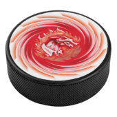 Wild Wolf Whirling White Hockey Puck (3/4)