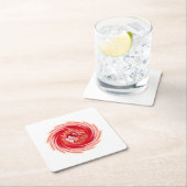Wild Wolf Whirling White Paper Drinks Coaster Rechteckiger Pappuntersetzer (Vor Ort)