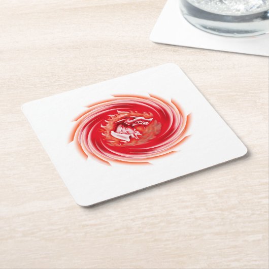 Wild Wolf Whirling White Paper Drinks Coaster Rechteckiger Pappuntersetzer (angewinkelt)