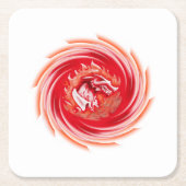 Wild Wolf Whirling White Paper Drinks Coaster Rechteckiger Pappuntersetzer (Vorderseite)