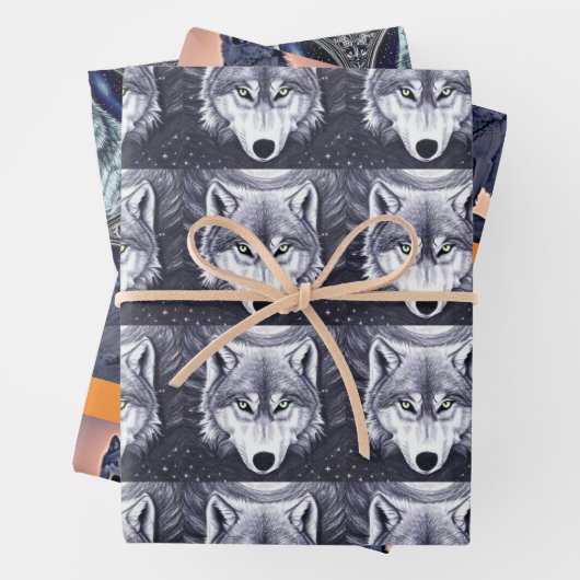Wild Wolf Wrapping Sheets Geschenkpapier Set (Beispiel)