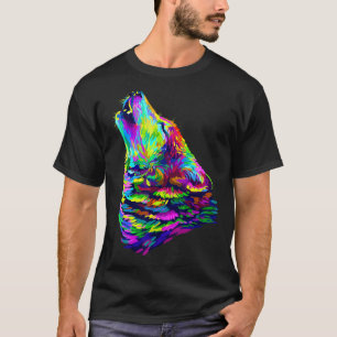 Wild Wolf zitiert grafische T-Shirts farbenfrohe Ö