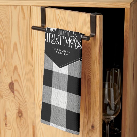 Wild Wonderful Christmas Black Buffalo Kariert ID6 Geschirrtuch (Drittel gefaltet)