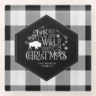 Wild Wonderful Christmas Black Buffalo Kariert ID6 Glasuntersetzer