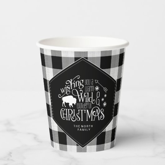 Wild Wonderful Christmas Black Buffalo Kariert ID6 Pappbecher (Rückseite)