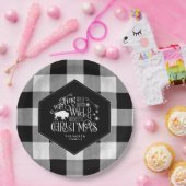 Wild Wonderful Christmas Black Buffalo Kariert ID6 Pappteller (Party)