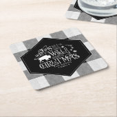 Wild Wonderful Christmas Black Buffalo Kariert ID6 Rechteckiger Pappuntersetzer (angewinkelt)