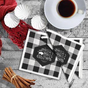 Wild Wonderful Christmas Black Buffalo Kariert ID6 Serviette