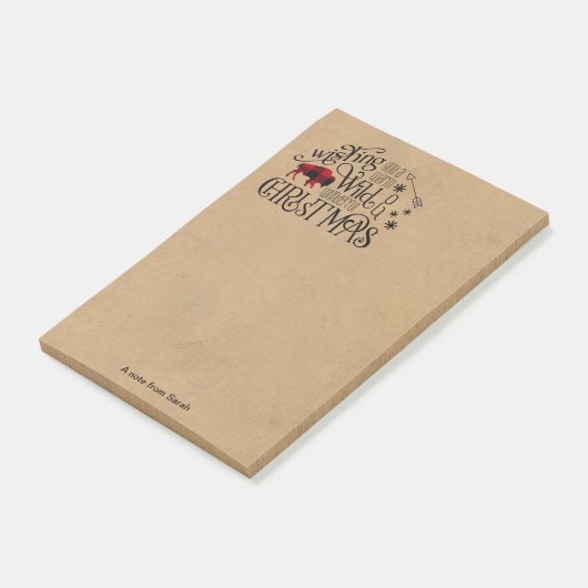 Wild Wonderful Christmas Buffalo Kariert/Kraft ID6 Post-it Klebezettel (angewinkelt)