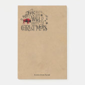 Wild Wonderful Christmas Buffalo Kariert/Kraft ID6 Post-it Klebezettel (Vorderseite)