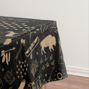 Wild Wonderful Christmas Pattern/Kraft Black ID604 Tischdecke