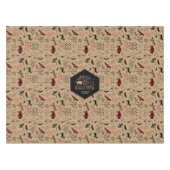 Wild Wonderful Christmas Pattern/Kraft Red ID604 Tischdecke (Vorderseite (Horizontal))