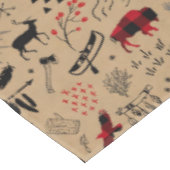 Wild Wonderful Christmas Pattern/Kraft Red ID604 Tischdecke (Schrägansicht)