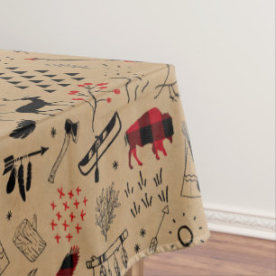 Wild Wonderful Christmas Pattern/Kraft Red ID604 Tischdecke