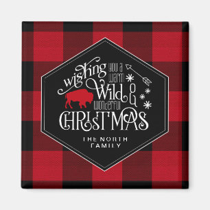 Wild Wonderful Christmas Red Buffalo Kariert ID604 Magnet