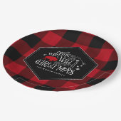 Wild Wonderful Christmas Red Buffalo Kariert ID604 Pappteller (Schrägansicht)