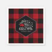 Wild Wonderful Christmas Red Buffalo Kariert ID604 Serviette (Vorderseite)