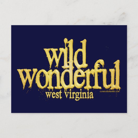 Wild Wonderful West Virginia Yellow Postkarte (Vorderseite)