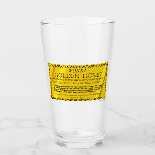 Wild Wonka Golden Ticket Glas (Vorderseite)