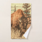 Wild Woodland Bison Badhandtuch Set (Handtuch)