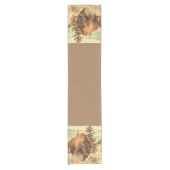 Wild Woodland Bison Kurzer Tischläufer (Vorderseite)