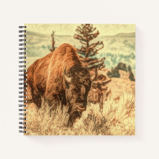 Wild Woodland Bison Notizblock (Vorderseite)