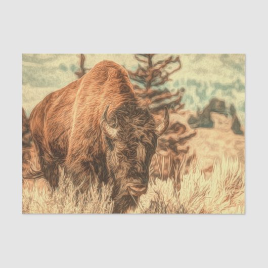 Wild Woodland Bison Seidenpapier (Vorderseite)