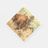 Wild Woodland Bison Serviette (Ecke)