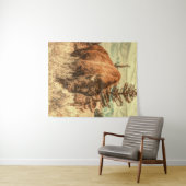 Wild Woodland Bison Wandteppich (Beispiel (Horizontal))