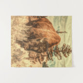 Wild Woodland Bison Wandteppich (Vorderseite (Horizontal))