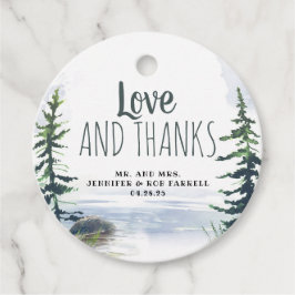 Wild Woodsy Nature Liebe und Dank Hochzeit Geschenkanhänger