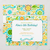Wild World Niedlich Bugs Party Einladung (Vorne/Hinten)
