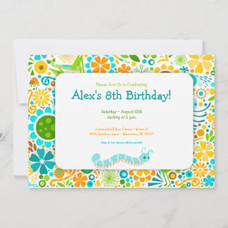 Wild World Niedlich Bugs Party Einladung